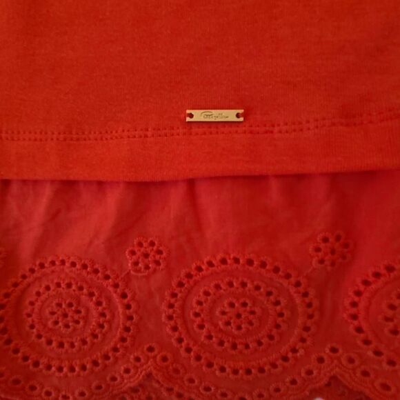 Pappagallo Womens Cotton Short Sleeve Orange Top Size Medium - Picture 6 of 11